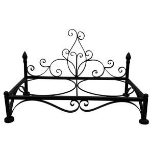 Vintage Victorian Style Wrought Iron Dog Food & Water Bowl Holder Ornate Scroll